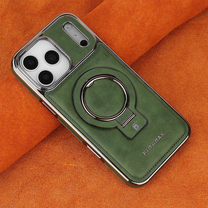 Luxurious Leather Magnetic Ring Case