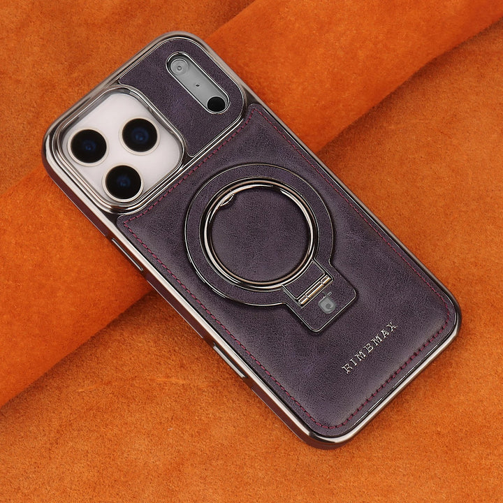 Luxurious Leather Magnetic Ring Case