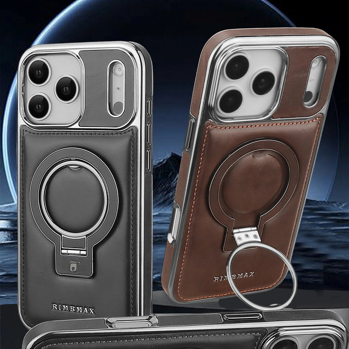 Luxurious Leather Magnetic Ring Case