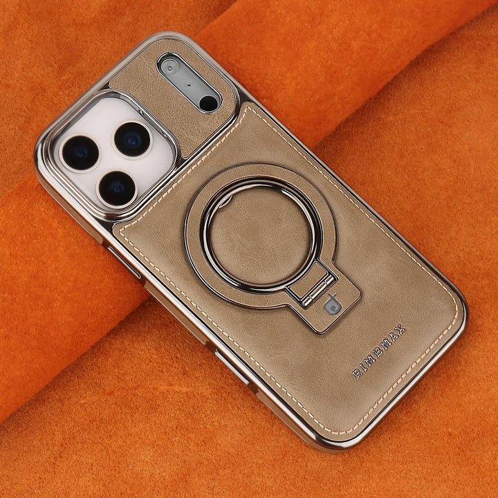 Luxurious Leather Magnetic Ring Case