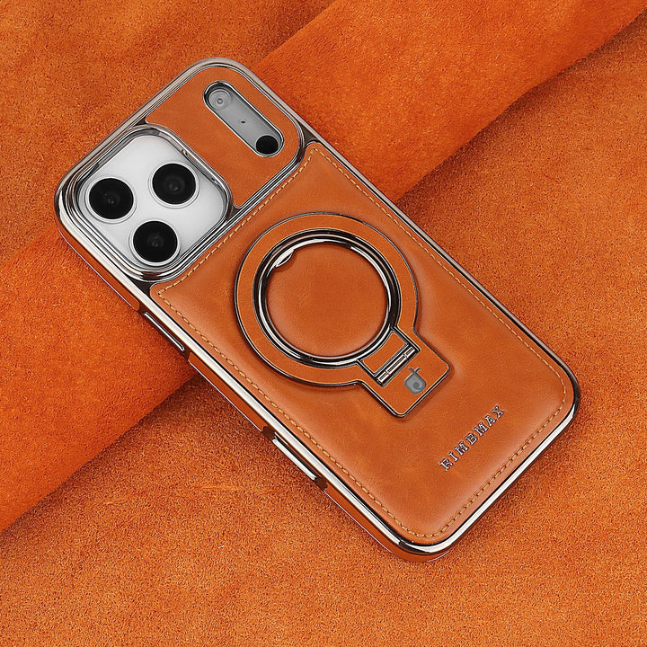Luxurious Leather Magnetic Ring Case