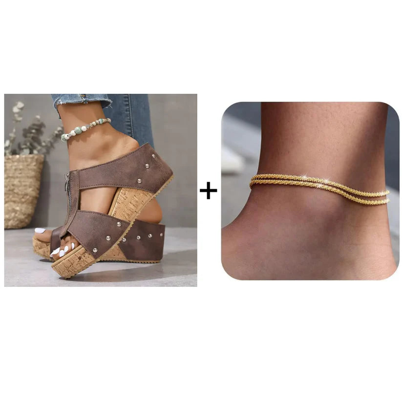 Orthopedic Wedge Sandals – Open-Toe Comfort Support Shoes for Daily Wear