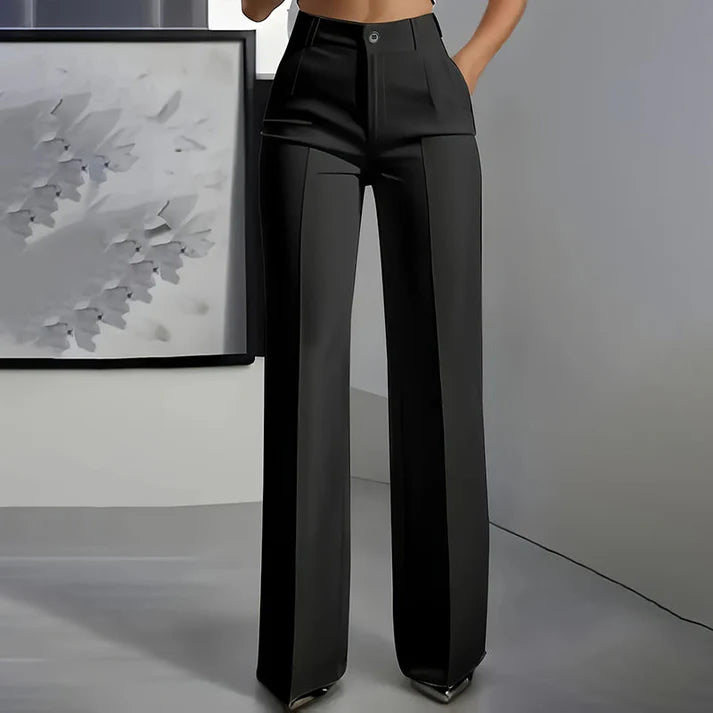 High-Waist Dress Pants – Elegant Wide-Leg Women’s Trousers for Work