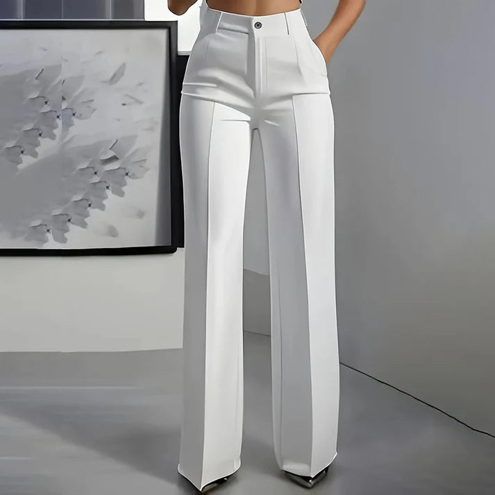 High-Waist Dress Pants – Elegant Wide-Leg Women’s Trousers for Work