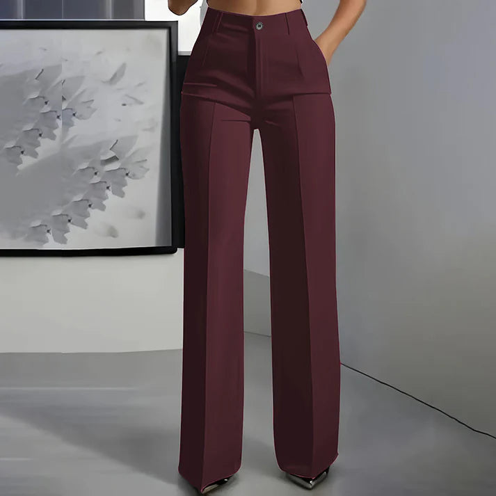 High-Waist Dress Pants – Elegant Wide-Leg Women’s Trousers for Work