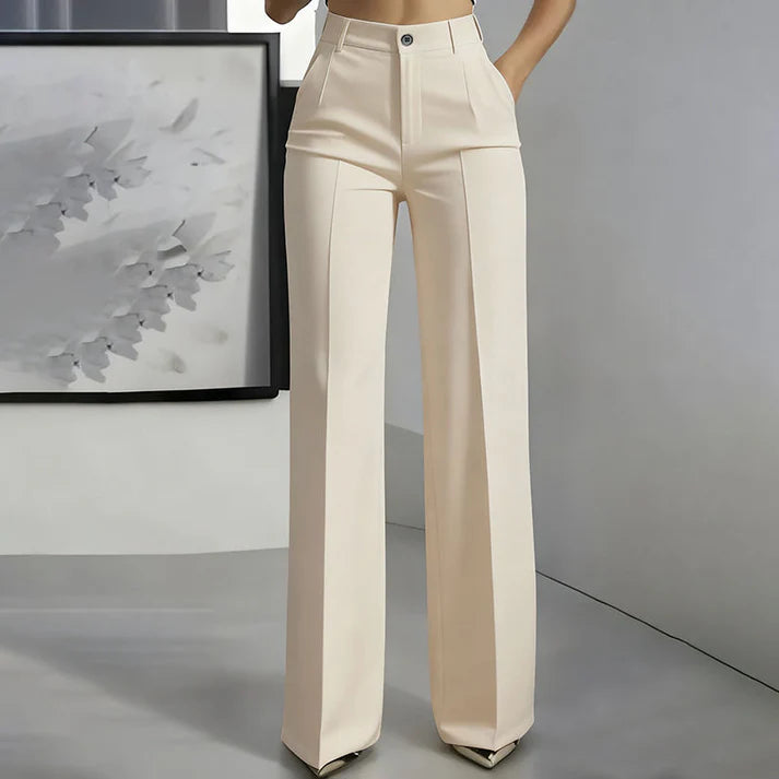 High-Waist Dress Pants – Elegant Wide-Leg Women’s Trousers for Work