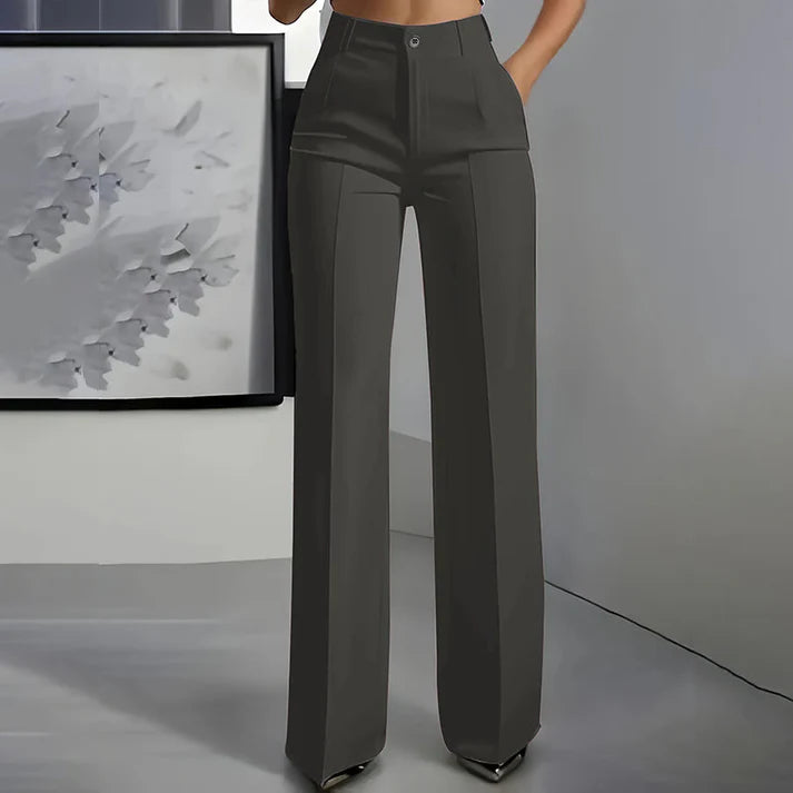 High-Waist Dress Pants – Elegant Wide-Leg Women’s Trousers for Work