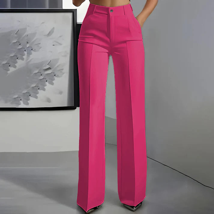 High-Waist Dress Pants – Elegant Wide-Leg Women’s Trousers for Work
