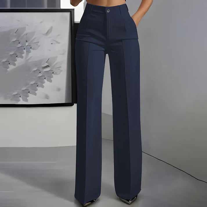 High-Waist Dress Pants – Elegant Wide-Leg Women’s Trousers for Work