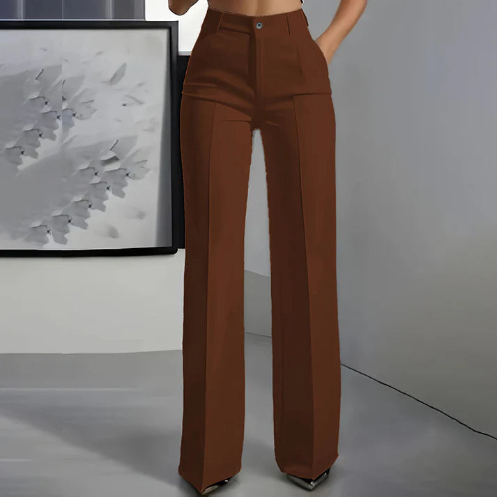 High-Waist Dress Pants – Elegant Wide-Leg Women’s Trousers for Work