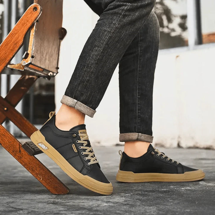 Classic Low-Top Sneaker – Clean Leather-Look Casual Shoes for Everyday Wear
